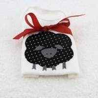 Cute Baby Bodysuit Appliqued Infant Black Sheep