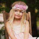 Girls Headband Pink Beautiful Flower