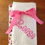 Personalized Cupcake and Polka Dot Receiving Monogrammed Girl Blankets