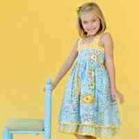 Beautiful Girls Dress Birthday Dress Unique Blue Yellow