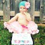 Girly Crocheted Baby Toddler Girl Flower Hat