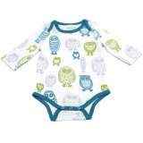 Organic Baby Outfit Owl Bodysuit Unisex Modern Cute