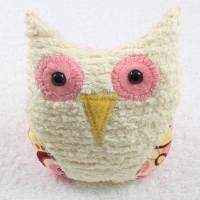 Chenille and Minky Stuffed Child Owl Toy