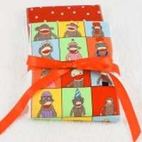 sock monkey burp cloths