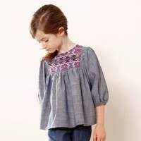 Indigo Baby and Little Girls Peasant Blouse (American Made)