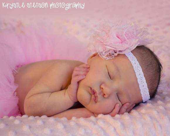 Lottie Pink Baby and Girls Flower Headband (American Made)