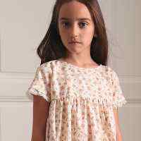 Floral Short Sleeve Margaret Little Girls Dress (American Made)
