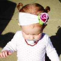 Antique Rose Baby and Girls Flower Headband (American Made)