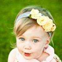 Lemon Cream Girls Soft Flower Headband (American Made)