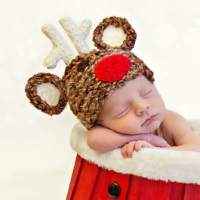 Rudolph Reindeer Christmas Holiday Baby Hat (American Made)