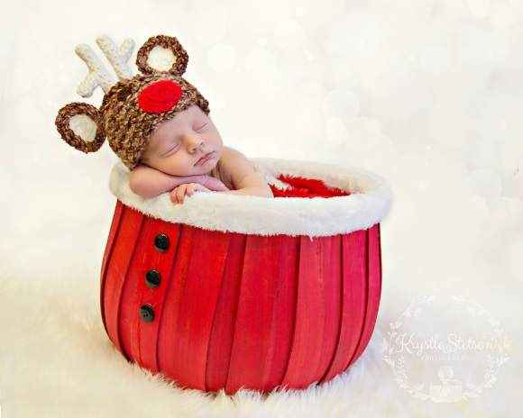 Rudolph Reindeer Christmas Holiday Baby Hat (American Made)