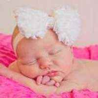 Elsie Baby Girl White Chiffon Bow Headband (American Made)