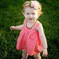 Coral Pindot Sleeveless Baby Girl Bubble Dress