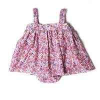 Pink Floral Sleeveless Baby Girl Bubble Dress