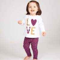 Greta Long Sleeve Tee and Leggings Baby Girl Two Piece Outfit Set