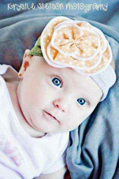 Sunshine Baby Girl Polka Dot Flower Headband (American Made)
