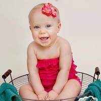 Hot Pink Baby Girl Lace Ruffle Petti Romper