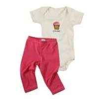 Cupcake Baby Girl Outfit Gift Set with Short Sleeve Bodysuit and Pants (Organic Cotton)