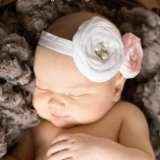 Charlotte Baby Girl Antique Style Flower Headband (American Made)