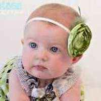 Cordelia Green Baby and Girls Flower Headband (American Made)