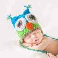 Turquoise Owl Baby Hat