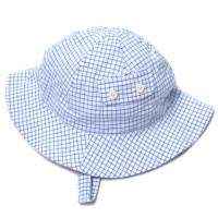 Blue Checked Baby Boy Sun Hat