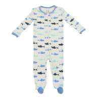 Shark Print Long Sleeve Baby Boy Footie Romper and Pajamas (Organic Bamboo)