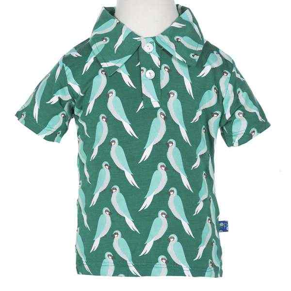 Parrot Print Short Sleeve Boys Polo Shirt (Organic Bamboo)