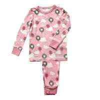 Hot Air Balloon Print Pink Baby and Toddler Girls 2 Piece Pajama Set (Organic Bamboo)