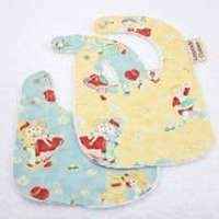 Nursery Rhyme Print Vintage Style Minky Baby Bib Gift Set (American Made)