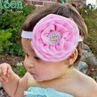 Edie Pink Girls Unique Flower Headband (American Made)