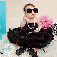 Black Chiffon Baby and Girls Boutique Pettiskirt