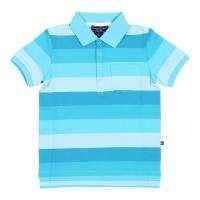 Smith Blue Striped Short Sleeve Baby and Boys Polo Shirt