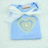 Blue Heart Short Sleeve Baby Boy Bodysuit