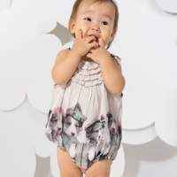 Puppies Frilled Baby and Toddler Girls Romper