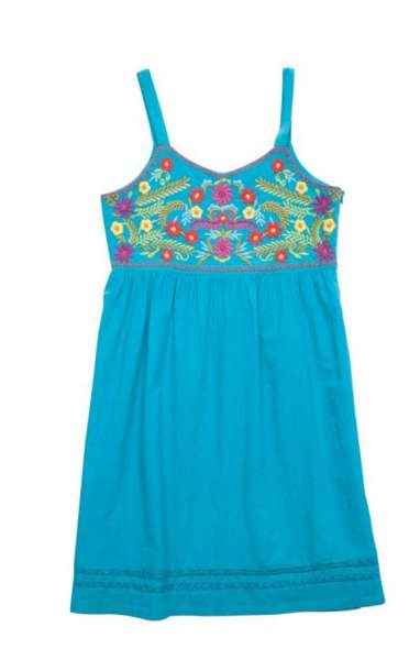 Sunny Blue Spaghetti Strap Big Girls Dress