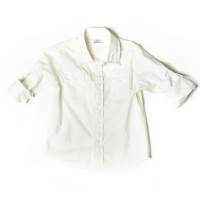 White Cotton Solid Long Sleeve Roll Sleeve Baby and Boys Camp Button Down Shirt