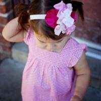 Pink Ruffle Sleeve Baby and Girls Dress