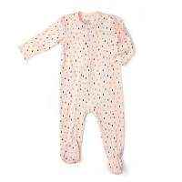 Modal Raindrop Print Long Sleeve Baby Girl Footie Romper and One Piece Pajamas