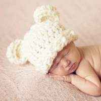 Fuzzy Wuzzy Bear Cream Baby and Toddler Hat (American Made)