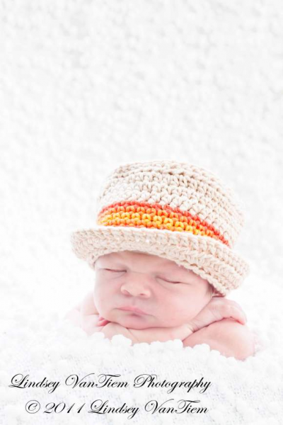 Orange Stripe Grandpa Hall Baby and Boys Hat (American Made)