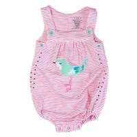 Pink Stripe Sleeveless Baby Girl Bubble Romper