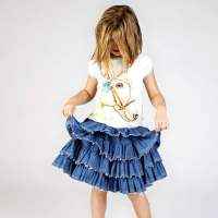 Indigo Denim Big Girls Skirt