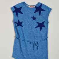 Blue Heather Sleeveless Little Girls Dress