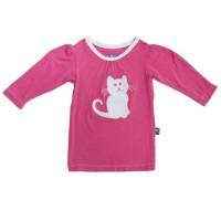 Kitty Cat Long Sleeve Pink Baby Girl Tee (Organic Bamboo)