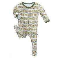 Veggies Print Long Sleeve Baby Footie Romper and One Piece Pajamas (Organic Bamboo)