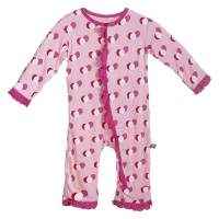 Balloon Print Pink Long Sleeve Baby Girl Jumpsuit and One Piece Pajamas (Organic Bamboo)