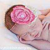 Vivian Baby Girl Shabby Chic Flower Headband (American Made)