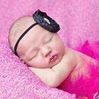 Polly Black Baby Girl Flower Headband (American Made)