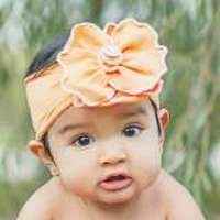 Orange Sherbet Girls Flower Headband (American Made)